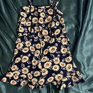 Floral Sunflower Print Romper